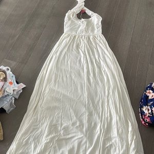 Pink blush white/cream maternity dress